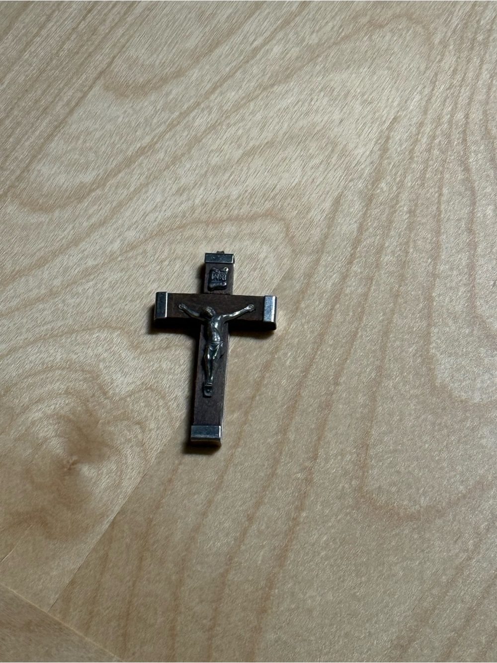 Corpus Christi Jesus Christ Fatima Crucifix Catholic Vintage Metal Wood Pendant - Picture 7 of 9